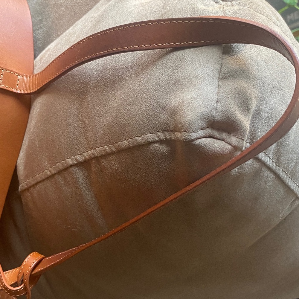 Mansur Gavriel Tan Tote with Vibrant Blue Interior - Picture 13 of 15